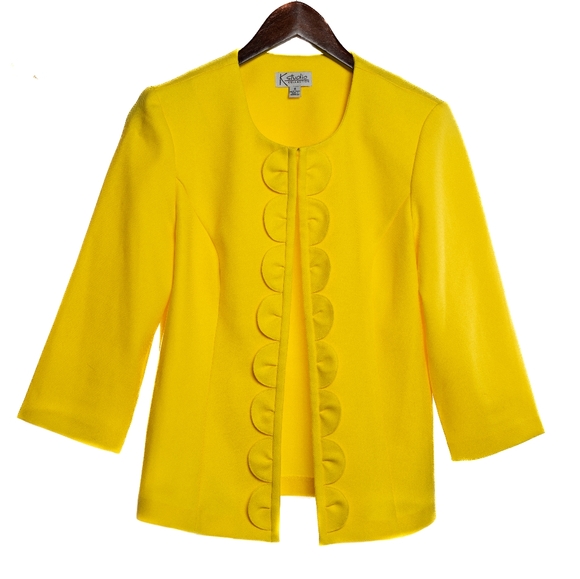 K Collection Jackets & Blazers - K Studio Collection 🪻 Yellow Mod jacket with Scallop Detail